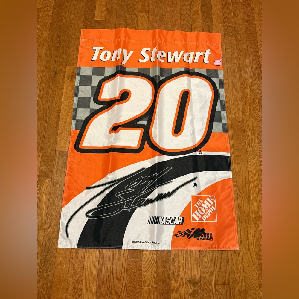 Tony Stewart Flag #20 NASCAR 2002 Joe Gibbs Racing Home Depot NASCAR Win Vintage